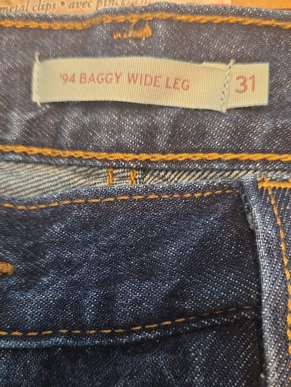 Levi's 94 Baggy  Dark Blue Denim Baggy Wide Leg Jeans